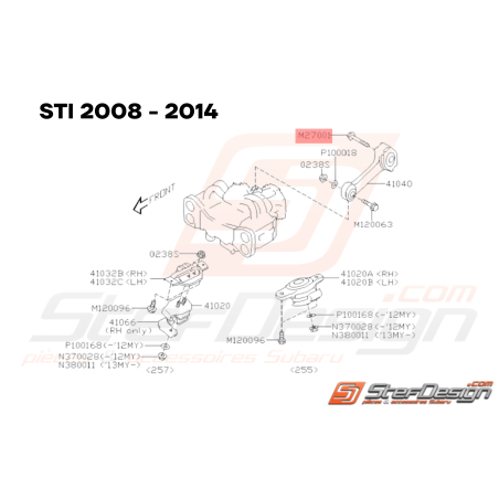 Vis de fixation d'os de boite SUBARU GT 93 - 00 WRX STI 01 - 1433606