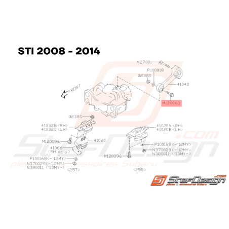 Vis de Fixation D'os de Boite Subaru FORESTER 97-02/05-07 GT 93-00 WRX STI 01-1433615