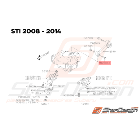 Vis de fixation d'os de boite SUBARU GT 93 - 00 WRX STI 01 - 1433615