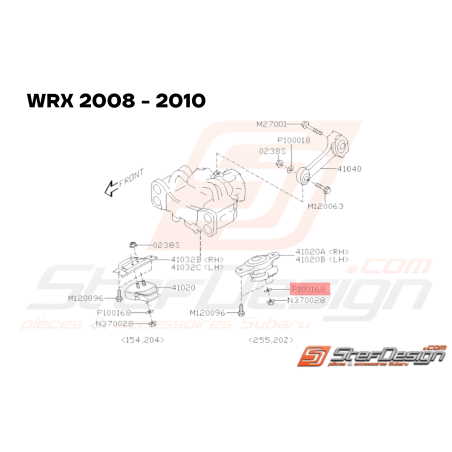Rondelle de support moteur Origine Subaru GT 94-00 WRX STI 01-1533617
