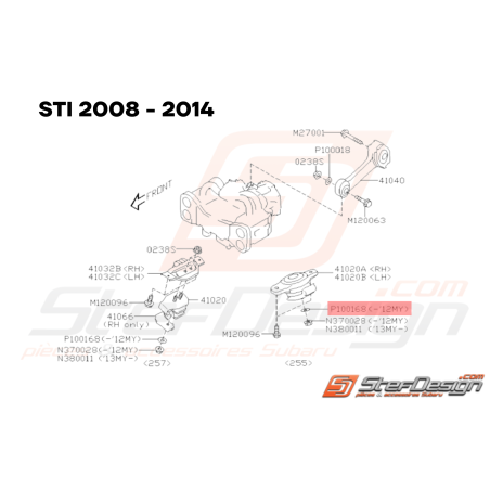 Rondelle de support moteur Origine Subaru GT 94-00 WRX STI 01-1533618