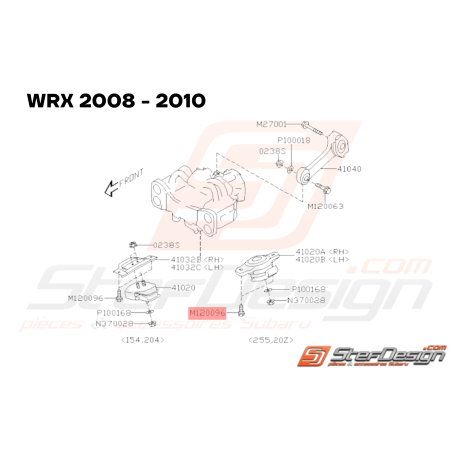 Boulon Support de Boite Origine Subaru GT 99-00 WRX STI 01-14 BRZ 13-19 FORESTER 97-02/05-0733625