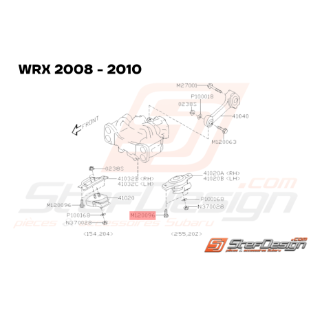 Boulon Support de Boite Origine Subaru GT 99-00 WRX STI 01-14 BRZ 13-1933625