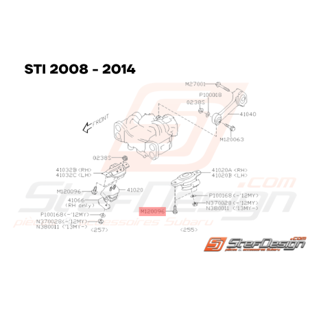 Boulon Support de Boite Origine Subaru GT 99-00 WRX STI 01-14 BRZ 13-19 FORESTER 97-02/05-0733626