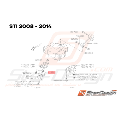 Silent Bloc Support Moteur Origine Subaru GT 93-00 Forester 97 WRX 01-07 STI 01-1433628