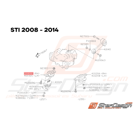 Support Silent Bloc Support de Boite Origine Subaru GT 93-00 WRX 01-07 STI 01-14 FORESTER 97-02/05-0733629