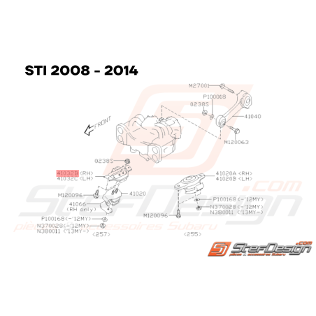 Support Silent Bloc Support de Boite Origine Subaru GT 93-00 WRX 01-07 STI 01-1433629