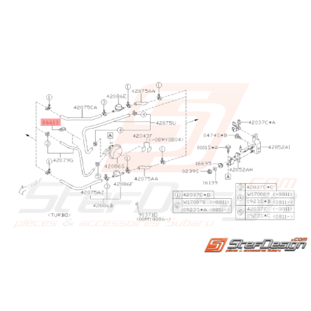 Attache durite (bis) vase d'expansion GT 97 - 00 WRX STI 01 - 1433634