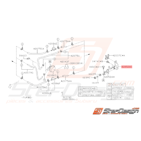 Support Amortisseur Combustible Origine Subaru WRX STI 08 - 1433651