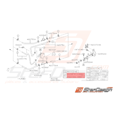 Attache Tuyau Origine Subaru GT 93-00 WRX STI 01-14 BRZ 13-19 Forester Turbo 97-02/05-0733657