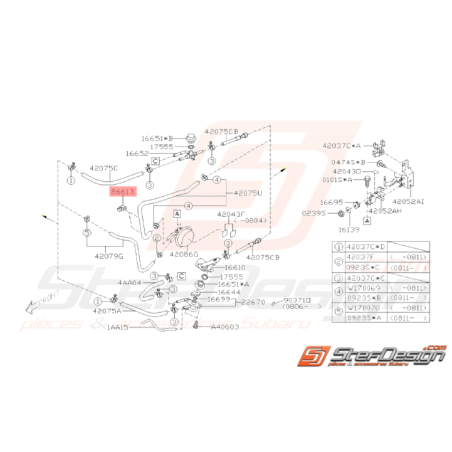 Attache durite (bis) vase d'expansion GT 97 - 00 WRX STI 01 - 1433662