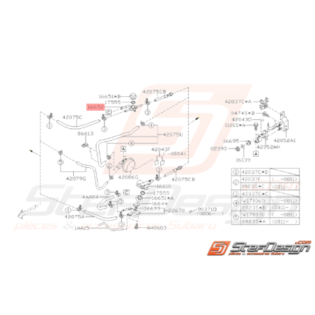 Tuyau Dérivation de Carburant Origine Subaru STI 2008 - 201433670