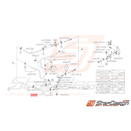 Durite Dépression Origine Subaru STI 2008 - 201433674