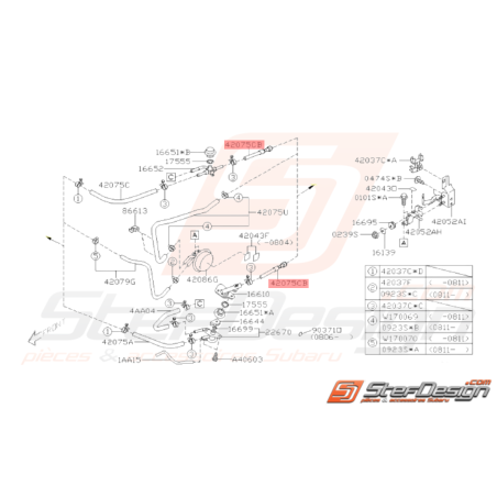 Flexible essence Origine Subaru STI 2008 - 201433686