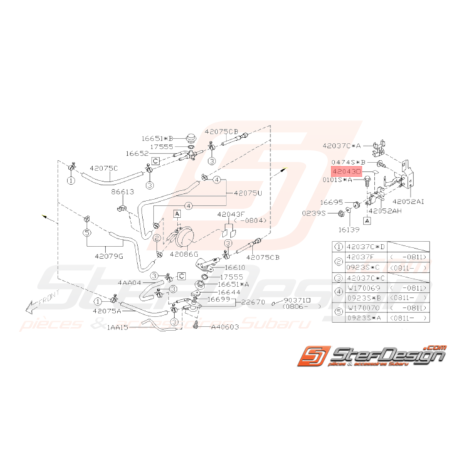 Coussin Canalisation Carburant Origine Subaru STI 2008 - 201433689