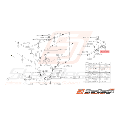 Support Amortisseur Combustible Origine Subaru WRX STI 08 - 1433692