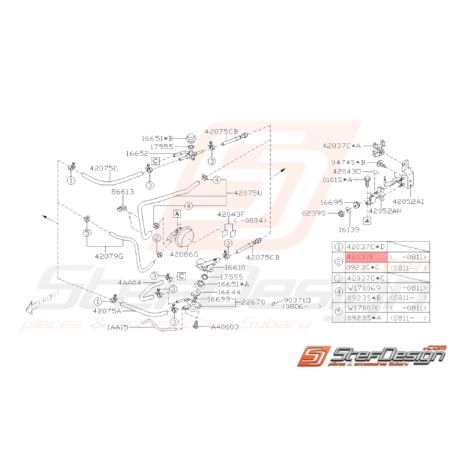 Attache Durite de Carburant Origine Subaru WRX STI 2001 - 201433696