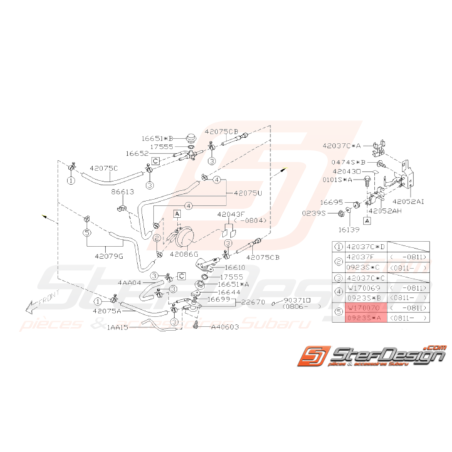 Attache Tuyau Origine Subaru GT 93-00 WRX STI 01-14 BRZ 13-1933700