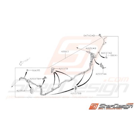 Schéma Canalisation de Carburant Centre Origine Subaru WRX STI 08 - 1433701