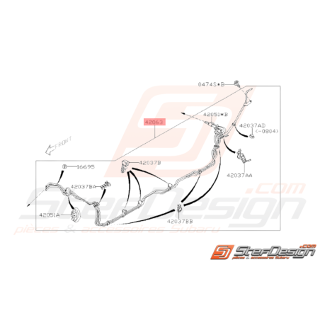 Ensemble Tuyau Carburant Partie Centrale Origine Subaru STI 08-03/09/1133709