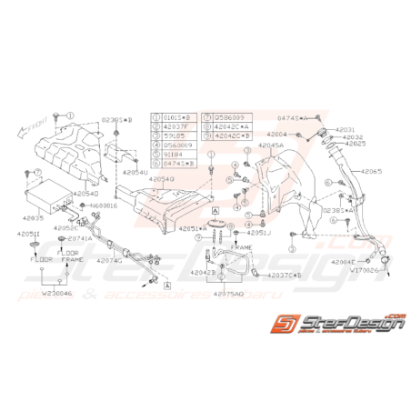 Schéma Canister et Tuyau Remplissage Carburant Origine Subaru WRX 0833716