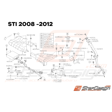 Schéma Canister et Tuyau Remplissage Carburant Origine Subaru WRX 09-10 STI 08-1233772