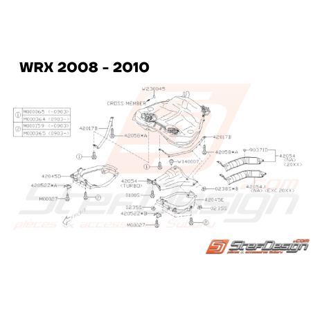 Schéma Bande de Support de Réservoir Origine Subaru WRX STI 08-1433779