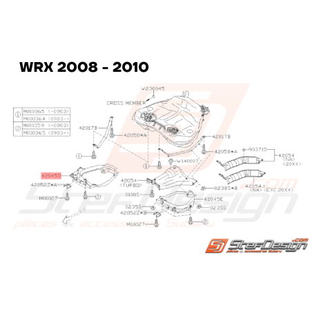 Protecteur Réservoir de Carburant Origine Subaru WRX STI 2008 - 201433789