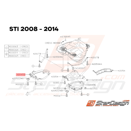 Protecteur Réservoir de Carburant Origine Subaru WRX STI 2008 - 201433790