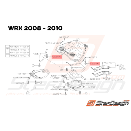 Agrafe Réservoir Carburant Origine Subaru GT 93-00 WRX STI 01-1433813