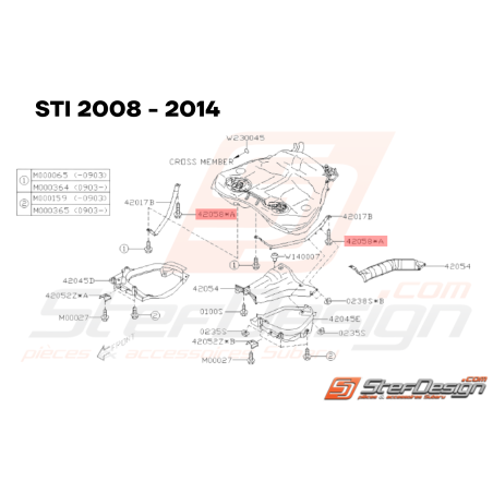 Agrafe Réservoir Carburant Origine Subaru GT 93-00 WRX STI 01-1433814