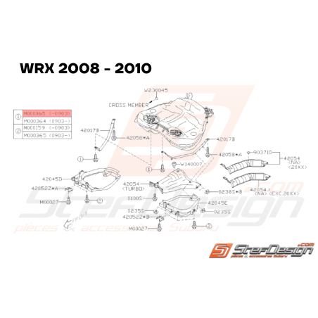 Vis Collerette Réservoir Carburant Origine Subaru GT 93-00 WRX STI 01-03/0933817