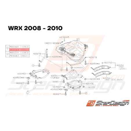 Vis Collerette Réservoir Carburant Origine Subaru WRX STI 04/09 - 1433819