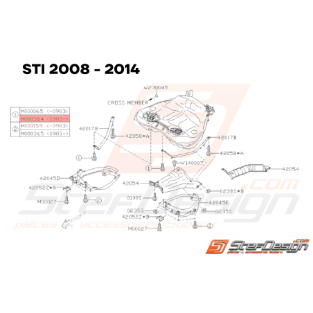 Vis Collerette Réservoir Carburant Origine Subaru WRX STI 04/09 - 1433820