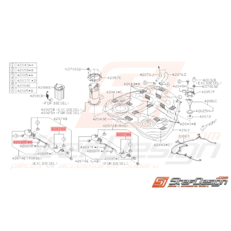 Tuyau d'arrivée d’essence Origine Subaru WRX STI 2008 - 201433825