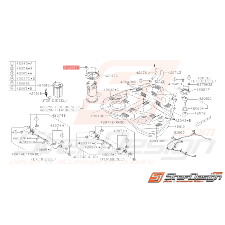Écrou de fixation de puits de jauge SUBARU GT 99-00 WRX STI 01-14 Forester Turbo 10/98-12/99-05/0733829