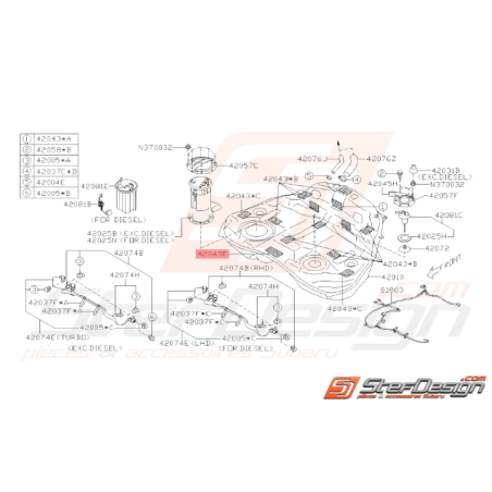 Coussin Réservoir de Carburant Origine Subaru WRX STI 2008 - 201433832