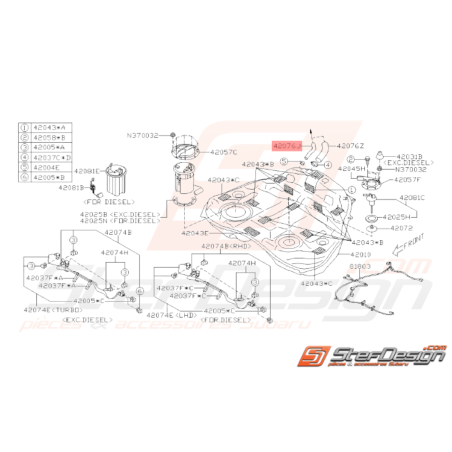 Flexible de Carburant Origine Subaru WRX STI 2008 - 201433836