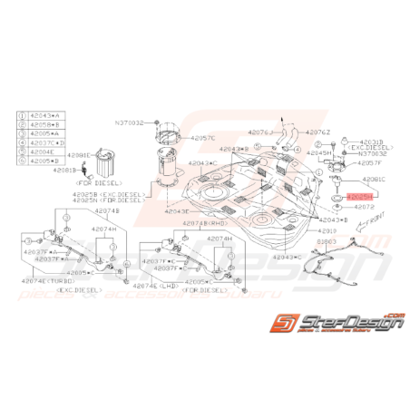 Joint Capteur de Niveau Origine Subaru WRX STI 2008 - 201433846