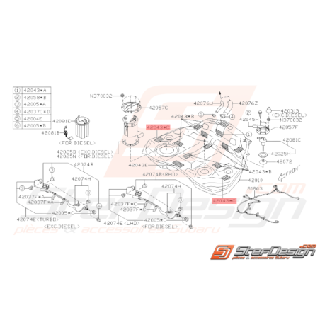 Coussin Réservoir de Carburant Origine Subaru WRX STI 2008 - 201433849