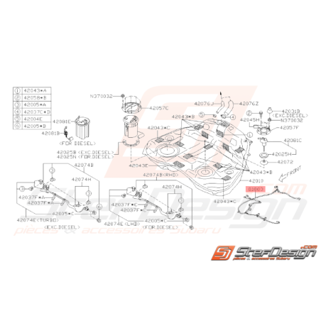 Faisceau de pompe a essence Origine Subaru WRX STI 2008 - 201433850