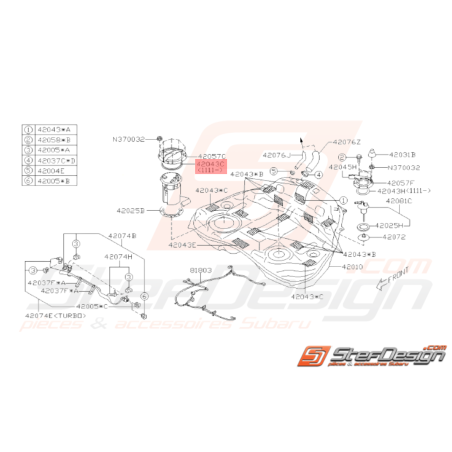 Coussin Pompe à Carburant Origine Subaru STI 11/2011 - 201433860