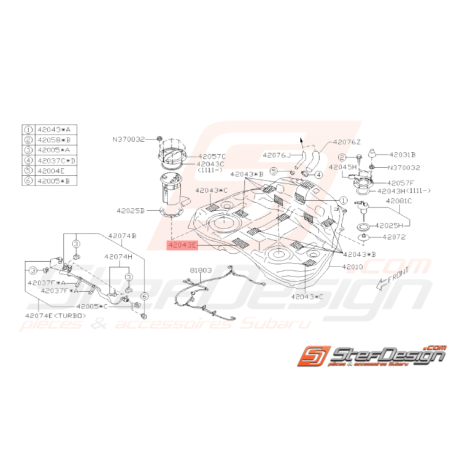 Coussin Réservoir de Carburant Origine Subaru WRX STI 2008 - 201433862