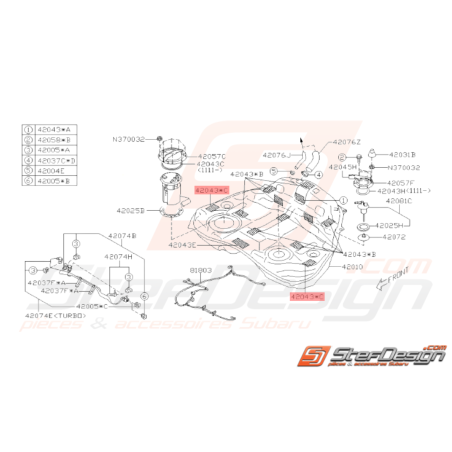 Coussin Réservoir de Carburant Origine Subaru WRX STI 2008 - 201433863