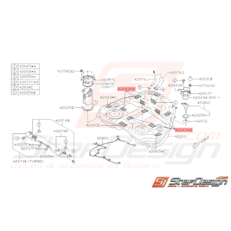 Coussin Réservoir de Carburant Origine Subaru WRX STI 2008 - 201433864