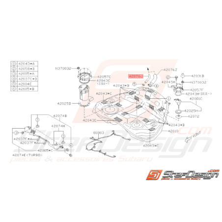 Flexible de Carburant Origine Subaru WRX STI 2008 - 201433866