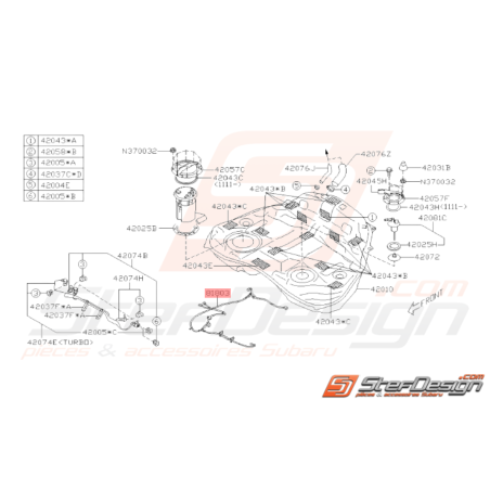Faisceau de pompe a essence Origine Subaru WRX STI 2008 - 201433912