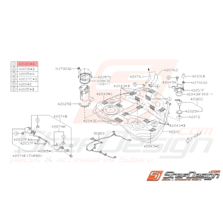 Butée Réservoir de Carburant Origine Subaru GT 93-00 WRX STI 01-1433913