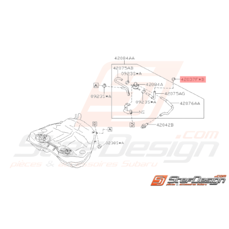 Attache Durite de Carburant Origine Subaru WRX STI 2001 - 201433923