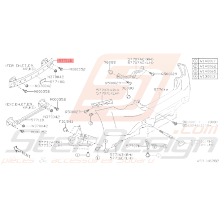 Traverse de pare chocs arrière Origine Subaru BRZ 2013 - 201833978